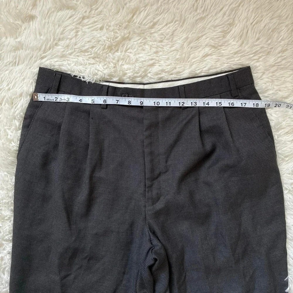 Vintage Retro 80s Prep Ralph Lauren grey straight wide leg pants size 36W x 32L
